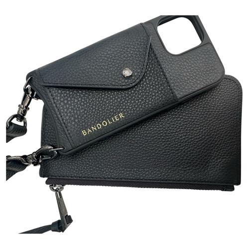 Bandelier iPhone Apple 13, 14,15 Coque Sangle et Pochette Noir Haley Bandoulière Voyage - Photo 9/16