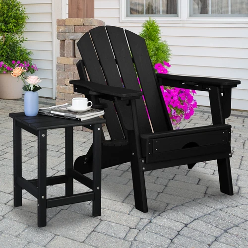 36*36*47cm Single Layer Square HDPE Side Table Black - Picture 7 of 23