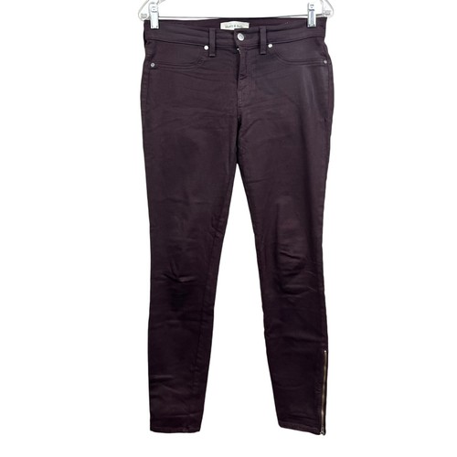 Henry & Belle Womens Jeans Super Skinny Ankle Stretch Coated Cordovan Size 28