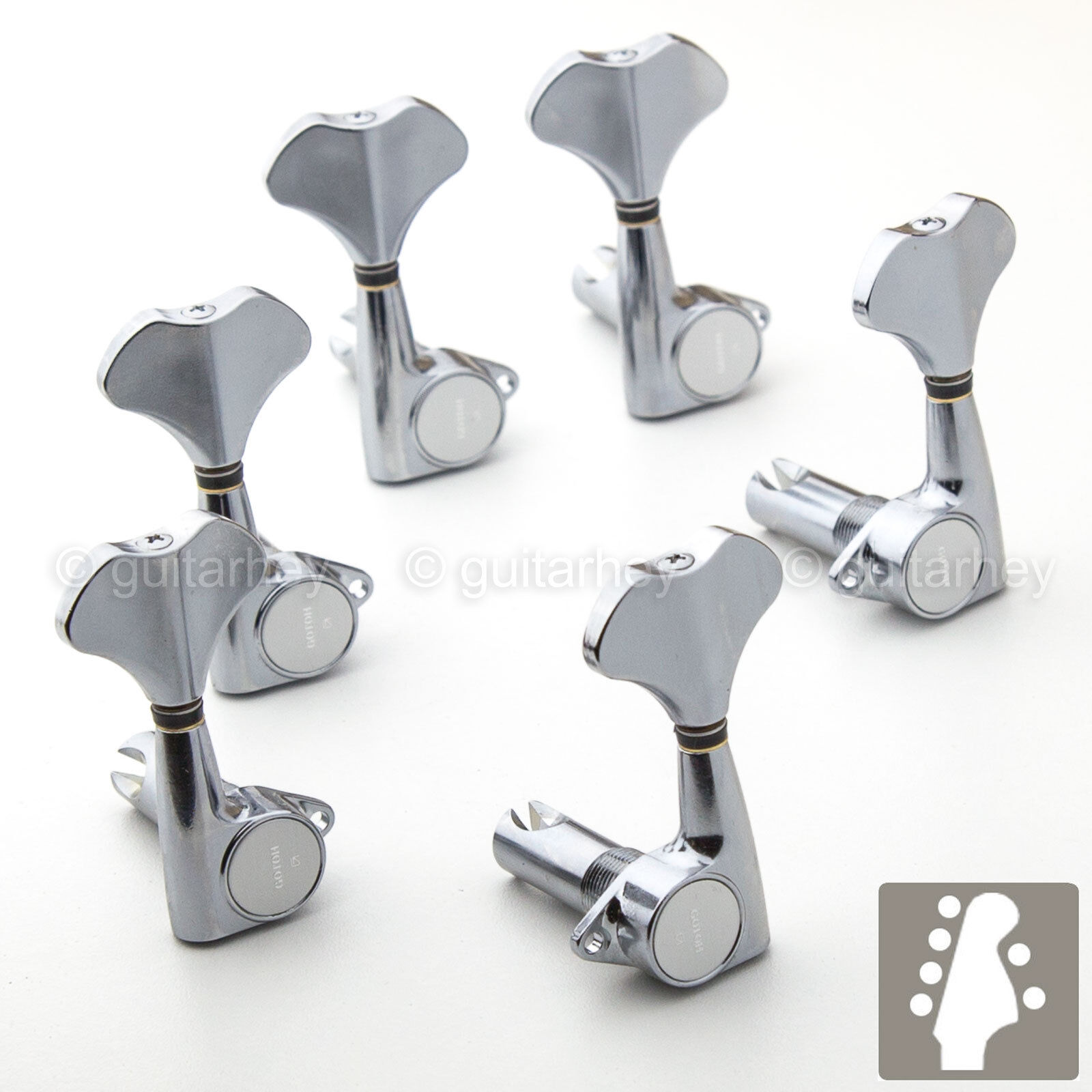 NEW Gotoh GB720 6-String Bass Keys L4+R2 Lightweight Tuners SET 4x2 - CHROME NEW Gotoh GB720 6-String Bass Keys L4+R2 Lightweight Tuners SET 4x2 - CHROME