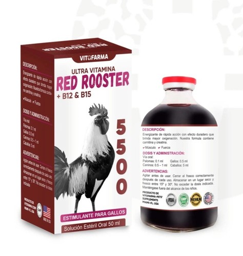 Red Rooster 20ml Booster For Rooster | Vitaminas Para Gallos Vitofarma exp 12/27 - Picture 3 of 3