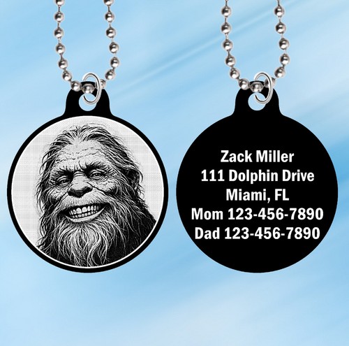 Collana SASQUATCH, incisa e personalizzata in omaggio. Acciaio o Nero, Bigfoot - Foto 2 di 4