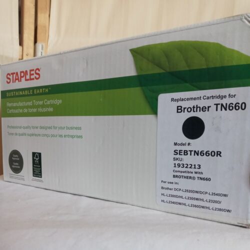 Brother TN660 High Yield Black Original Toner Cartridge Remanufactured Staples - Picture 3 of 4