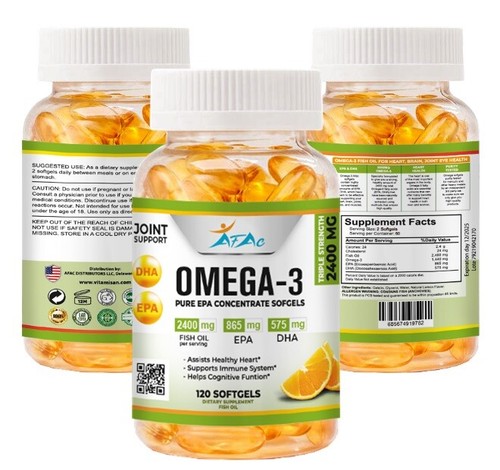 Omega 3/ GARLIC Fish Oil Capsules 3x Strength 2400mg EPA & DHA, Highest Potency - Picture 6 of 28