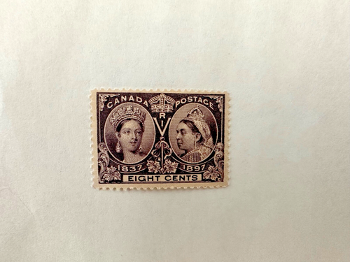 Kanada Scott #56 postfrisch aufklappbar. Sehr schön 1897 8 Cent Jubiläumsausgabe. - Bild 7 von 8