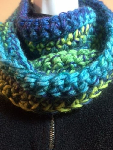 Hand Made Crocheted~2x80~Sunny Day Infinity Circle Scarf Machine Wash So Soft! - Picture 1 of 9