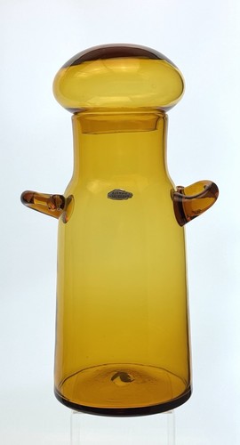 Blenko Handmade Glass 7327S Canister/Apothecary Jar in Wheat Nickerson Design