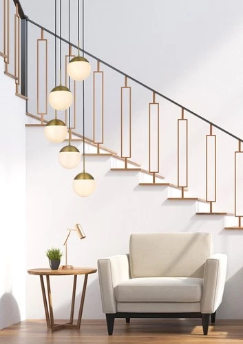 Elegant Lighting LD6074 Eclipse 5 Light 18"W Multi Light Pendant - Brass - Picture 2 of 12