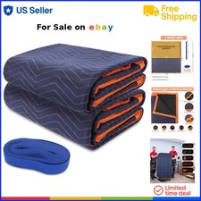 Moving Blankets 72x80in Heavy Duty Quilted with Rubber Bands for Shipping