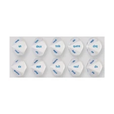 Koplow Foreign Language Dice d10 20mm Number Dice 1-10 - French Words (10) New