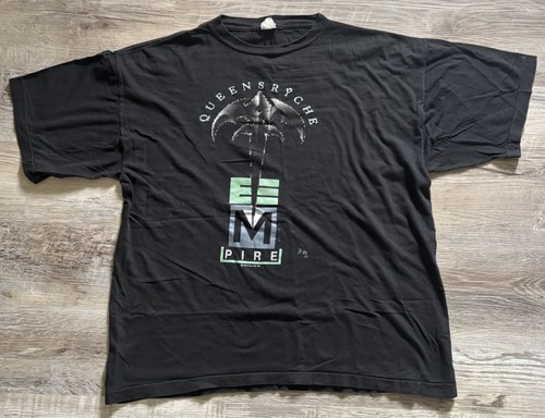 Vtg 90s Queensryche Another Empire Europe Tour 1990 T-shirt Metal Band XL - Picture 1 of 5