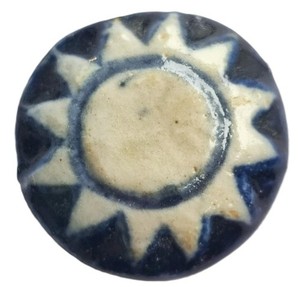 WWII Chinese Porcelain Cap Helmet Badge Cockade 1930s-40s Nationalist CBI China