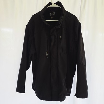 CB Men's Black Softshell Jacket Full Zip Stand Collar Zipped Pockets Size XL