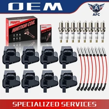 8X Ignition Coils & Iridium Spark Plugs & Wires For Chevy GMC 4.8L 5.3L 6.0L OEM
