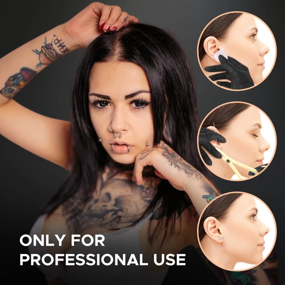 Kit de perforación corporal de 156 piezas - Anillo abdominal nariz tabique tragus oreja cartílago industrial... Foto 3 de 4