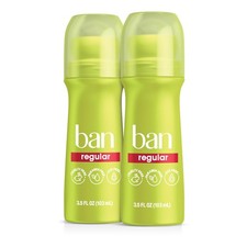Ban Invisible Roll-on Antiperspirant Deodorant for Women and Men, 24-Hour Und...