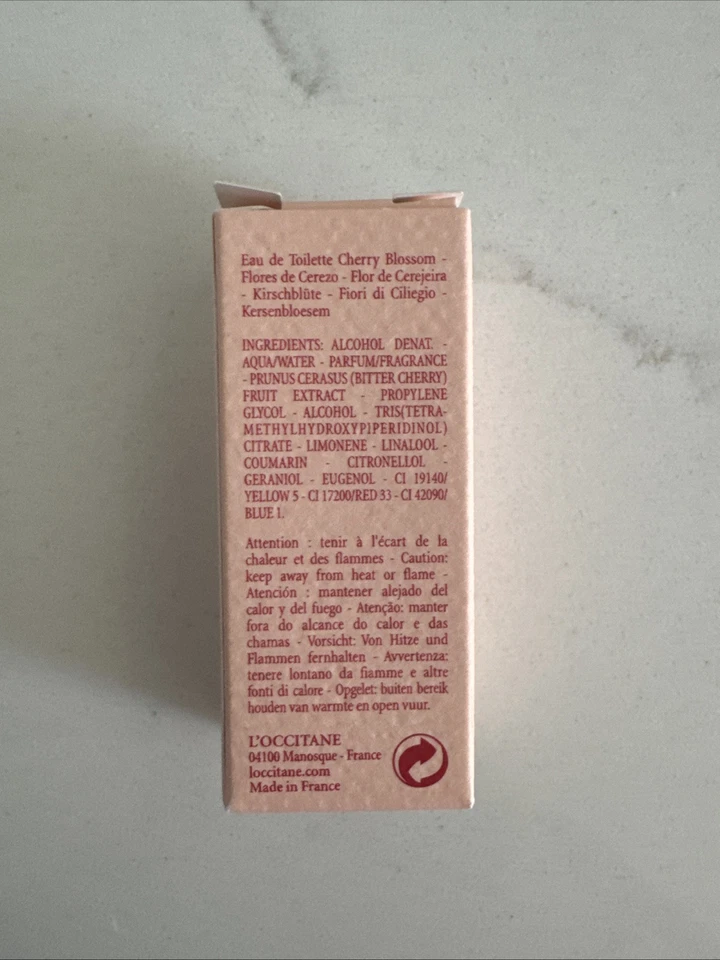 L'Occitane Fleurs de Cerisier 7,5ml Eau de Toilette Mini Vintage Splash (novo com caixa) - Imagem 3 de 4