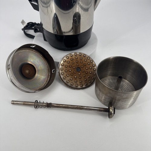 Caffettiera elettrica vintage cromata Presto 0281105 caffettiera urna percolatore 12 tazze - Foto 7 di 8