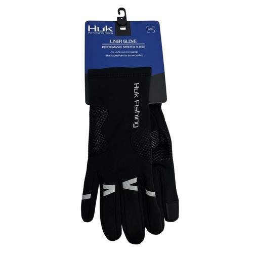 NEW Huk Performance Stretch Fleece Liner Gloves Fishing Black Size S/M - Picture 4 of 7