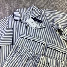 Petite Plume Size 6 Kids Twill Navy French Ticking Pajama Set NWT