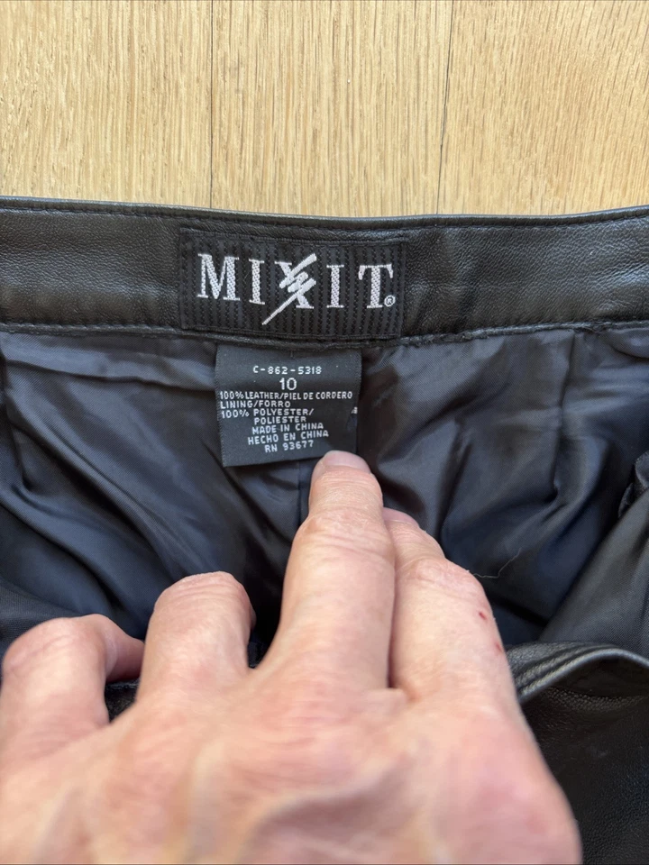Mixit Women's Genuine Leather High-Waisted Pants, Lined, Size 10 - Image 4 of 4