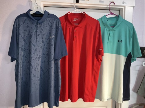 6-Nike Golf Tour Performance, Under Armour & Adidas Climalite Polos-MENS SZ 2XL - Picture 2 of 17
