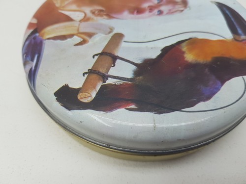 Vintage Round Tin Box Girl Child Toucan Banana Made in England Collectible Decor - Picture 4 of 9