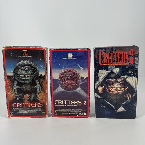 Critters 1 2 3 - 1-3 HORROR VHS Retro B Movie LOT Cult 80s Space Aliens