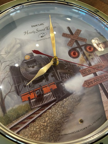Panclox Train Quartz Clock Hourly 1994 - Eisenbahn Zug Sammlerstück Wanduhr - Bild 4 von 5