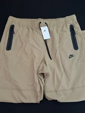 Nike Tech Pants Beige Woven Drawcord Nylon Tapered Ankle Men Sz 2XLT HM8241-297