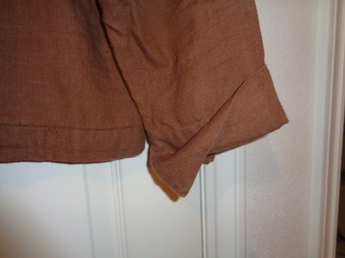 CUTE FLAX JACKET BROWN 100% LINEN SIZE SMALL-MED - Picture 4 of 7