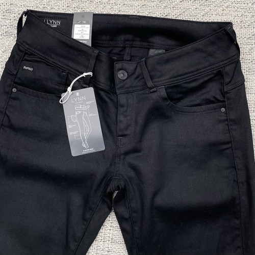 G-Star Women's Lynn Mid Skinny Jeans W32 L32 Rinsed Black Stretch RRP £99.99 - Picture 3 of 16
