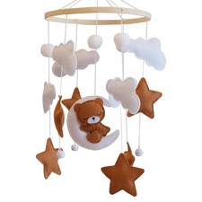 Baby Crib Mobile - Bear Mobile for Crib, Felt Cloud Nursery for Boys and Girl...