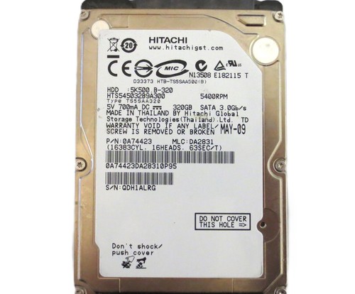 Hitachi HTS545032B9A300 0A74423 DA2831 Thailand 320gb 2.5" Sata HDD 2009 - Picture 8 of 12