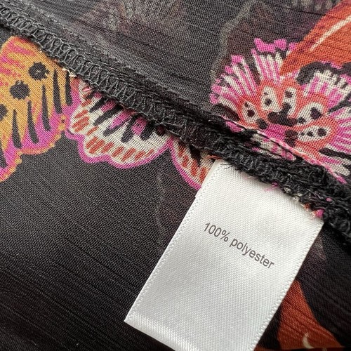 Maurice’s NEW Women’s Large Beautiful Floral Black and Pink Open Front Kimono - Picture 8 of 8