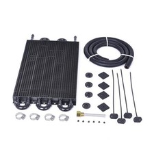 Universal 5/16" Transmission Oil Cooler, 6 Pass Tube and Fin 6 Pass Black