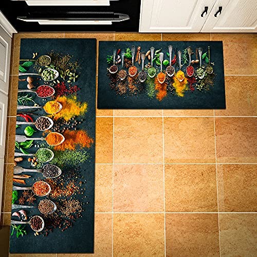 Cooking Herbs Spices Kitchen Rugs Kitchen Mat Bath Rug Floor Door Mats Non - Picture 4 of 8