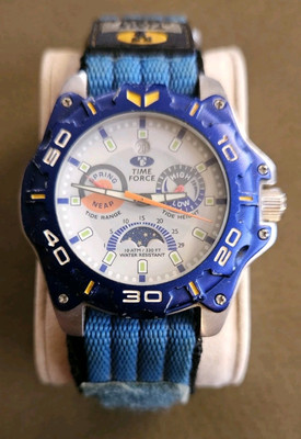 VTG Time Force Men's Watch Surf Tide Chronograph Blue Orange