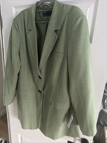 New Women’s ASOS Plus Curve Green Blazer UK 18 Tags Polyester - Picture 4 of 6