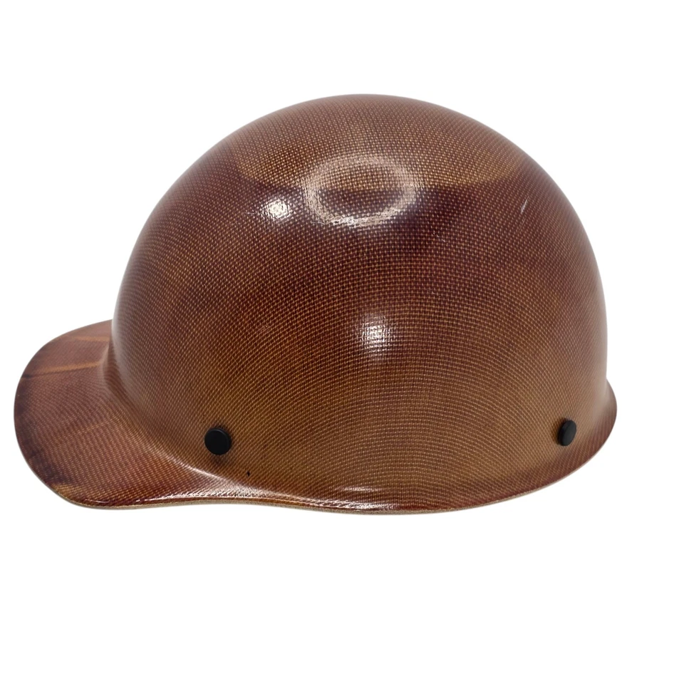 Sombrero duro vintage MSA Skullgard marrón fibra de vidrio fenólica estilo gorra mediana EE. UU. Foto 3 de 4