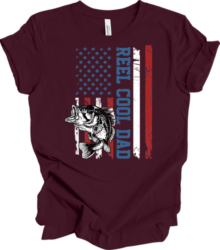 Rolle Cool Papa Angeln T-Shirt amerikanische Flagge Geschenk - Bild 6 von 22