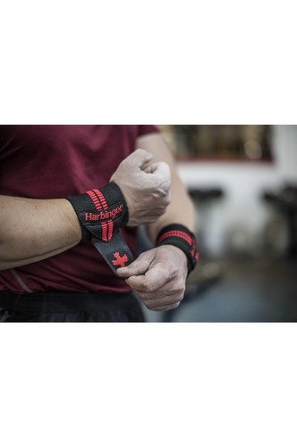Harbinger Red Line 18-Inch Weightlifting Wrist Wraps for Men and Women (Pair) - Picture 6 of 7