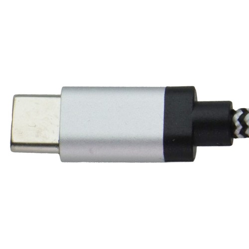 LBT USB-C TO USB-A 7FT Nylon Braided Charging Cable - Black / White - Picture 3 of 3