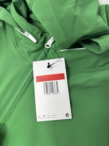 Mens Size Large Nike Short Sleeve Coaches Hooded Jacket Green FJ9548-342 - Picture 3 of 9