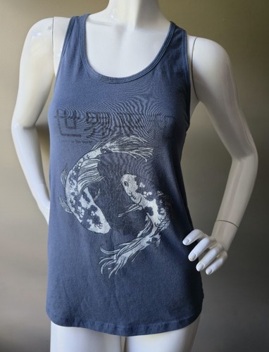 Graphic Racer-back Tank Top Fish Medium Blue Next Level Fifth Sun - Picture 1 of 7