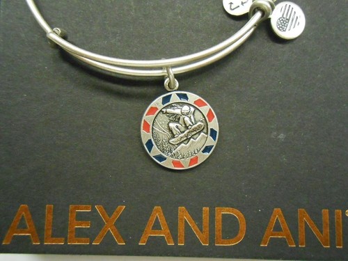 Alex And Ani Team USA Snowboard Armreif Armband Rafaelian Silber Nwtbc - Bild 2 von 5