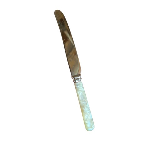 Set Of 6 VTG Sheffield Stainless Steel Knives W/ Faux Mother Of Pearl Handles - Picture 5 of 11