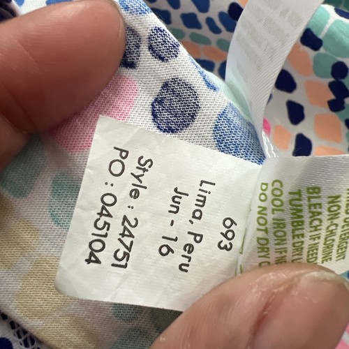 Vestido Lilly Pulitzer Edna para mujer XSmall azulejo ondulado manga cuarto por encima de la rodilla - Imagen 11 de 12