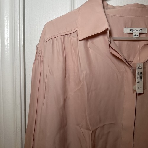 Madewell Long Sleeve Women’s Button Front Top in Pale Blush size Large - Picture 7 of 12