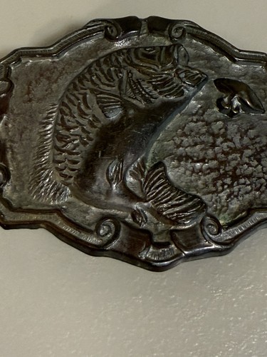 Vintage Messing Gürtelschnalle "Big Mouth Bass" #3257 - Bild 3 von 7